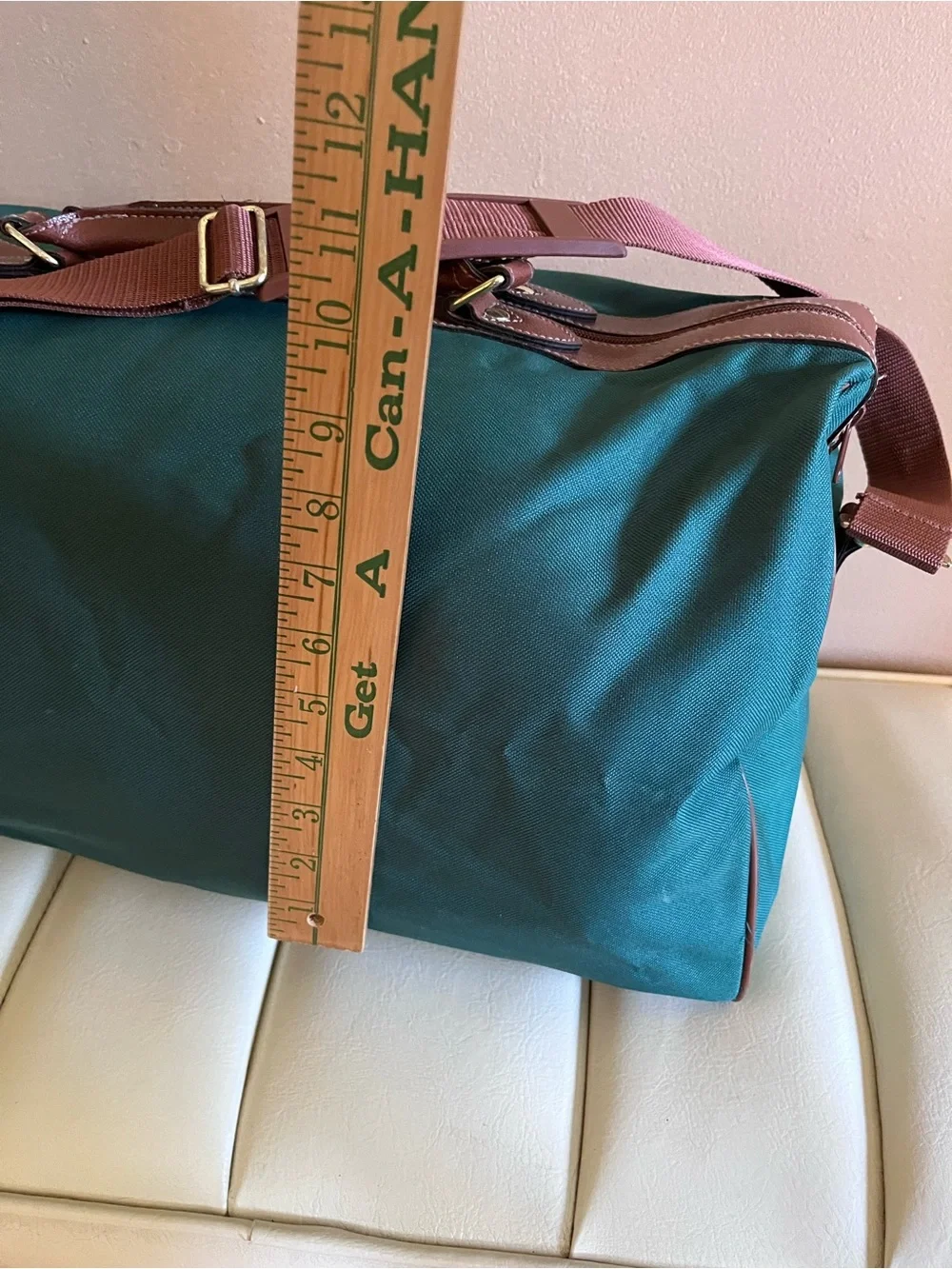 Vtg 90s Polo Ralph Lauren green Luggage Set of 2 Pieces messenger and weekender